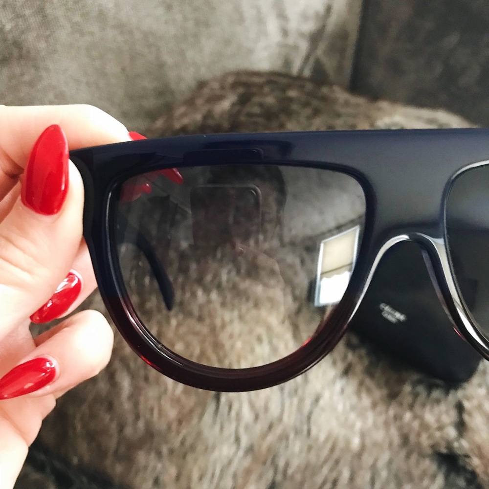 Celine CL 41026/S Blue Burgundy Shadow Sunglasses Authentic - Picture 4 of 7